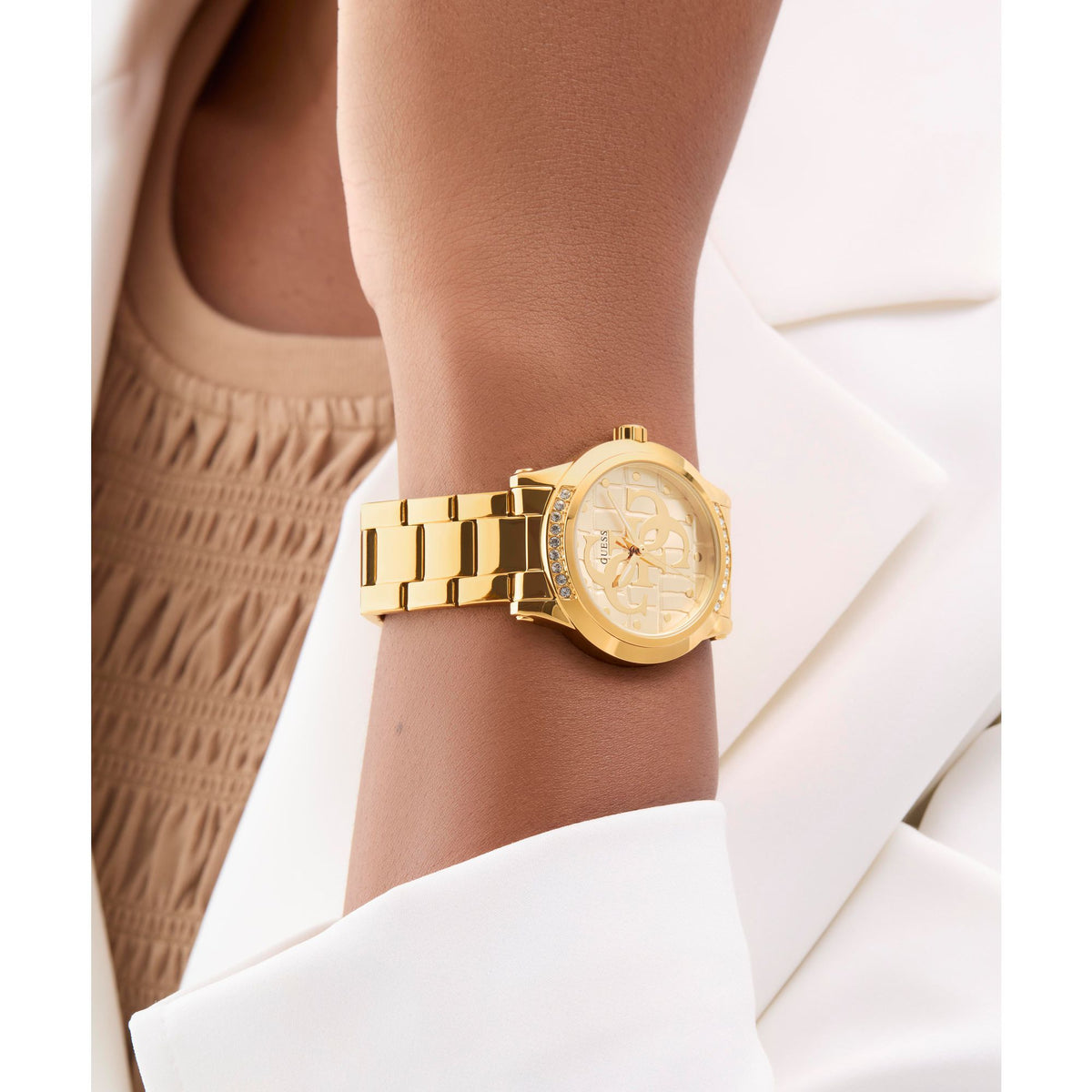 Guess Ladies Gold Tone 36mm Analogue Watch
