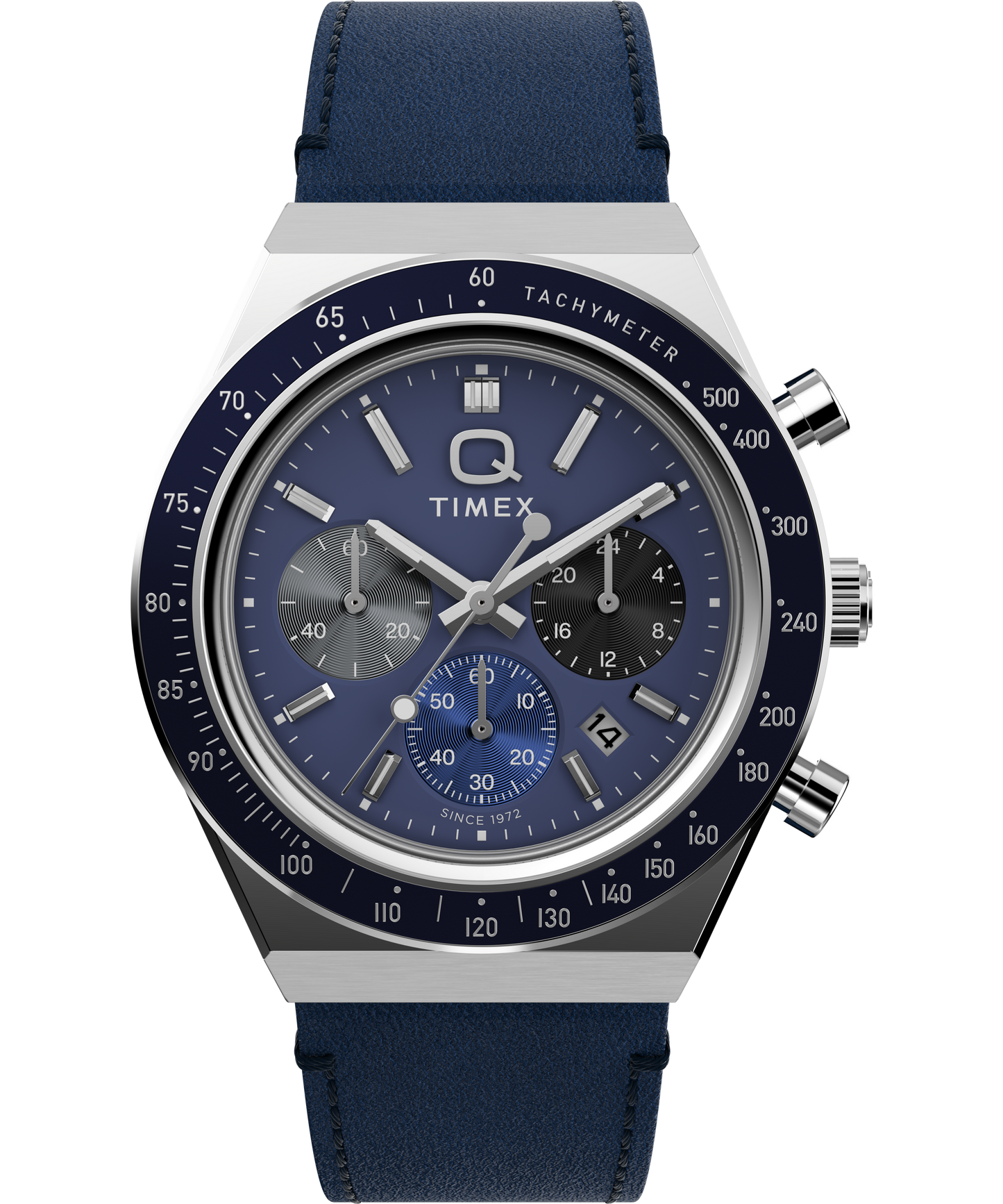 Q Timex® Chronograph 40mm Leather Strap Watch