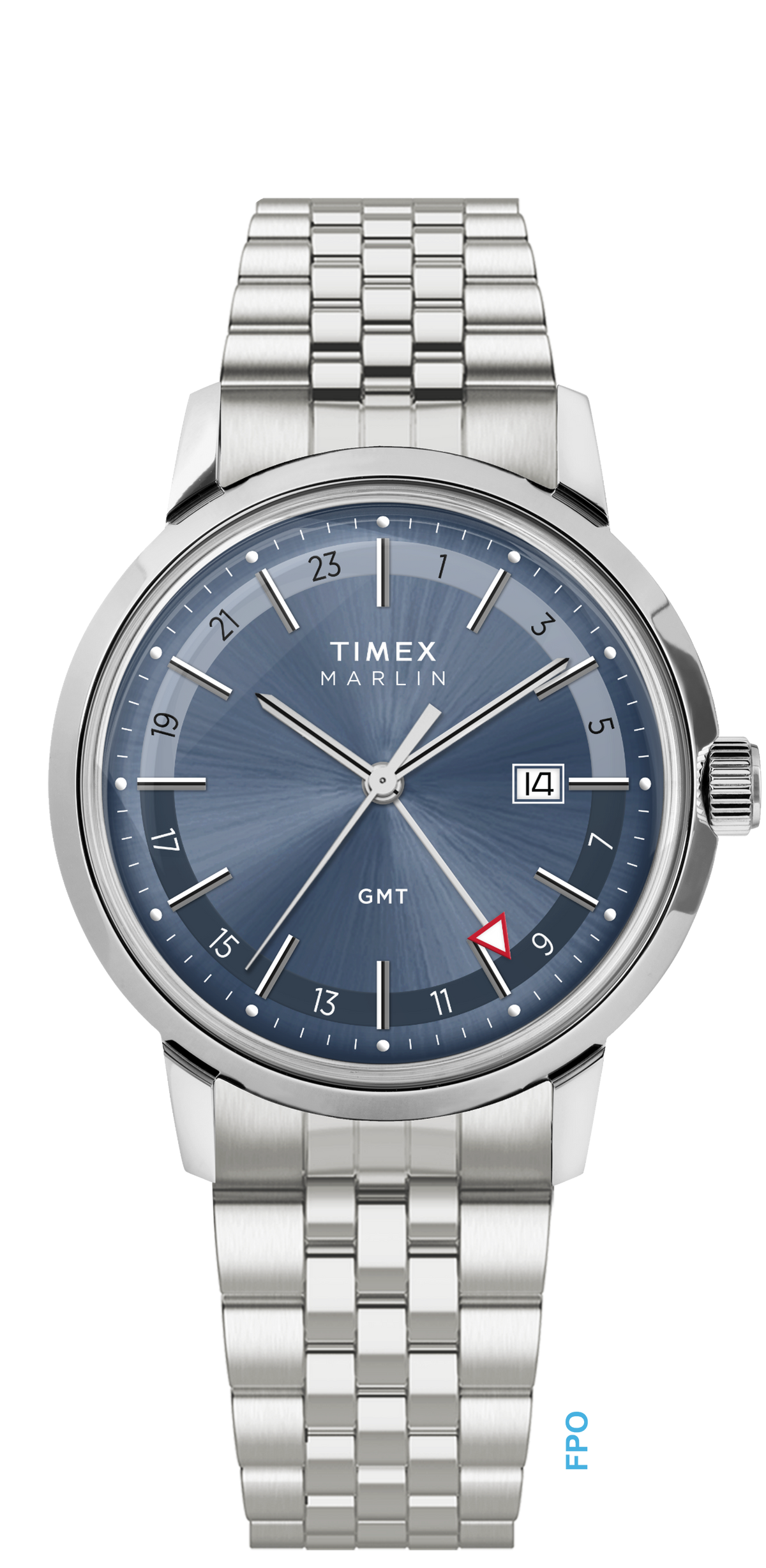 Marlin® Quartz GMT 40mm Stainless Steel Bracelet Watch