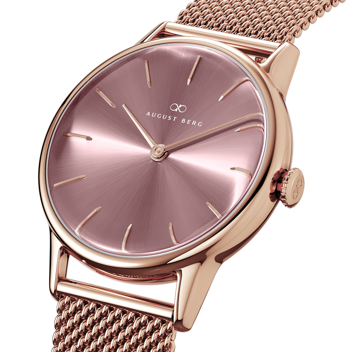 Serenity 32mm Rose Gold Plated Mesh Watch