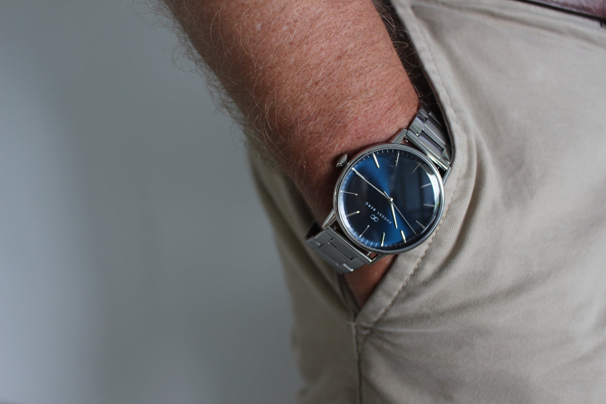 Serenity Link 40mm Deep Blue Silver Watch