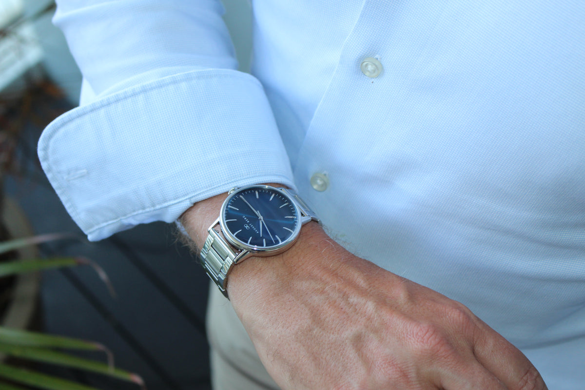 Serenity Link 40mm Deep Blue Silver Watch