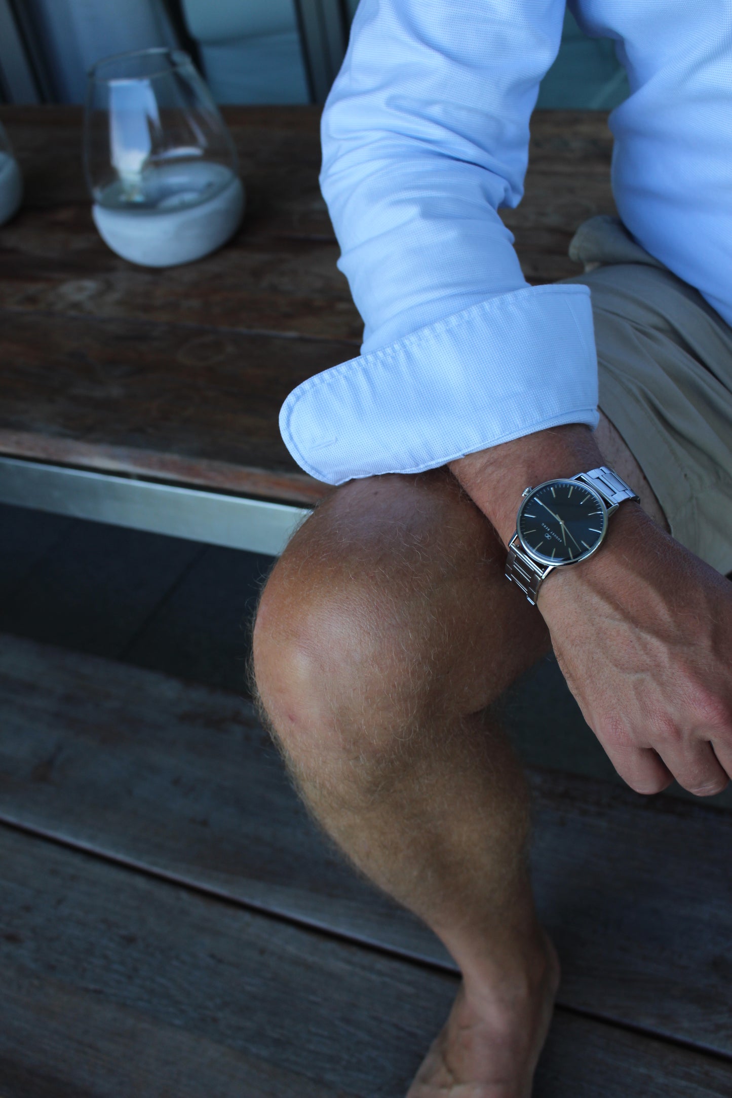 Serenity Link 40mm Deep Blue Silver Watch