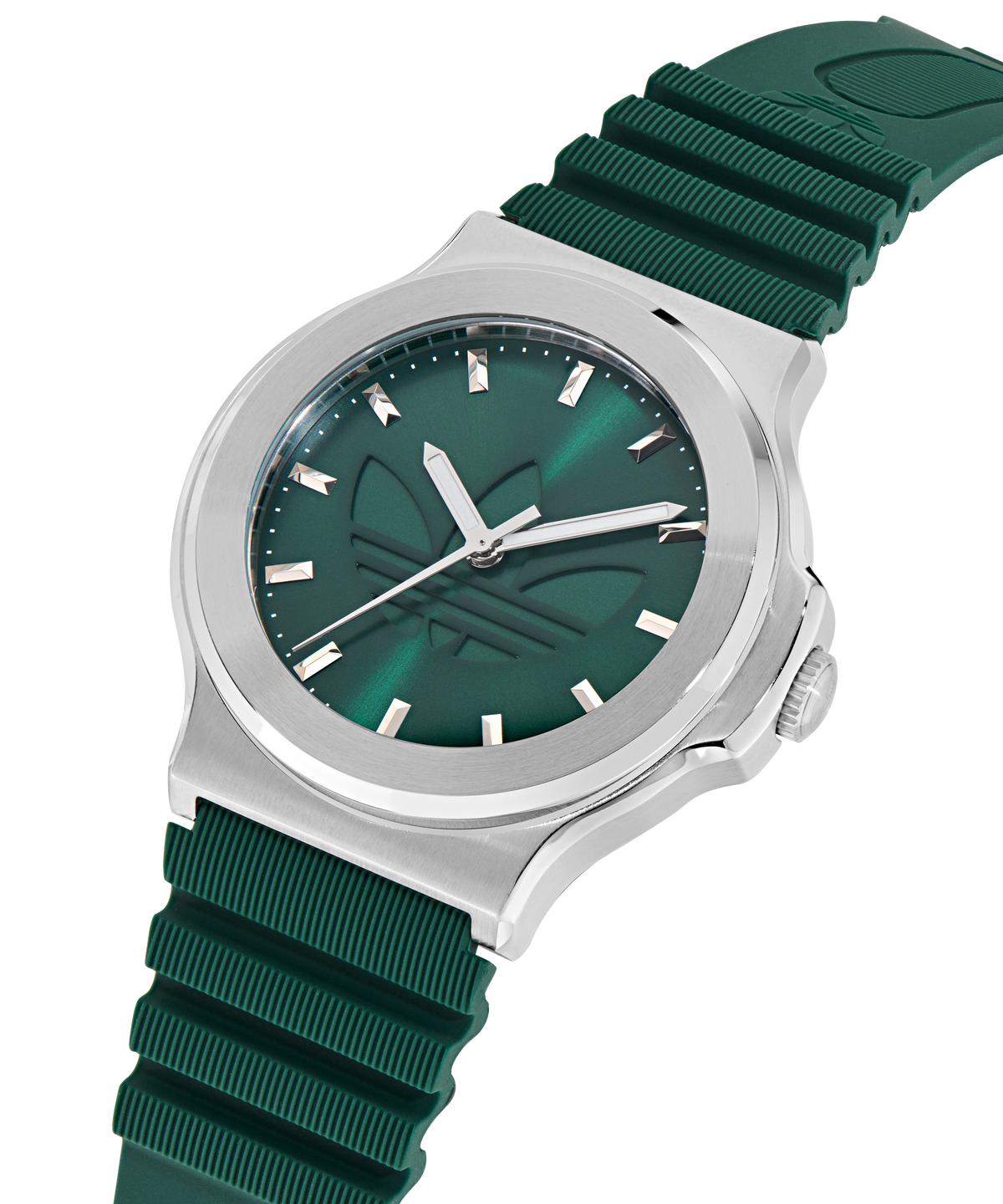 Expression Three Steel Green Silicone Watch