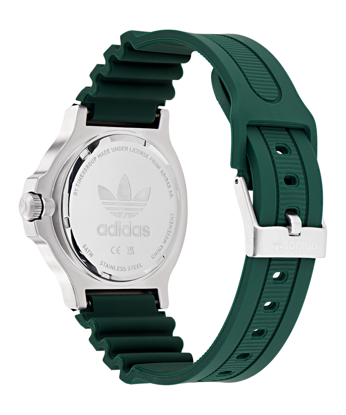 Expression Three Steel Green Silicone Watch