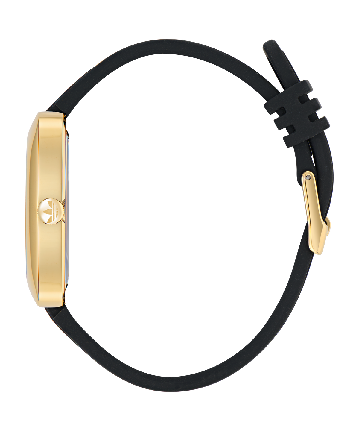 Retro Wave One IP Gold-Tone Black Silicone  Watch