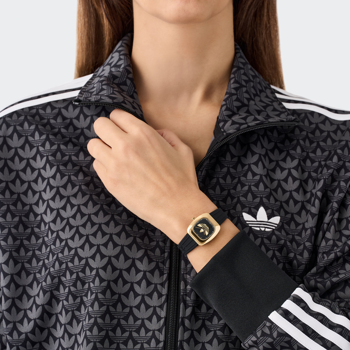 Retro Wave One XS IP Gold-Tone Black Silicone  Watch