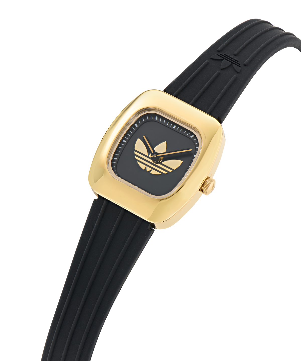 Retro Wave One XS IP Gold-Tone Black Silicone  Watch