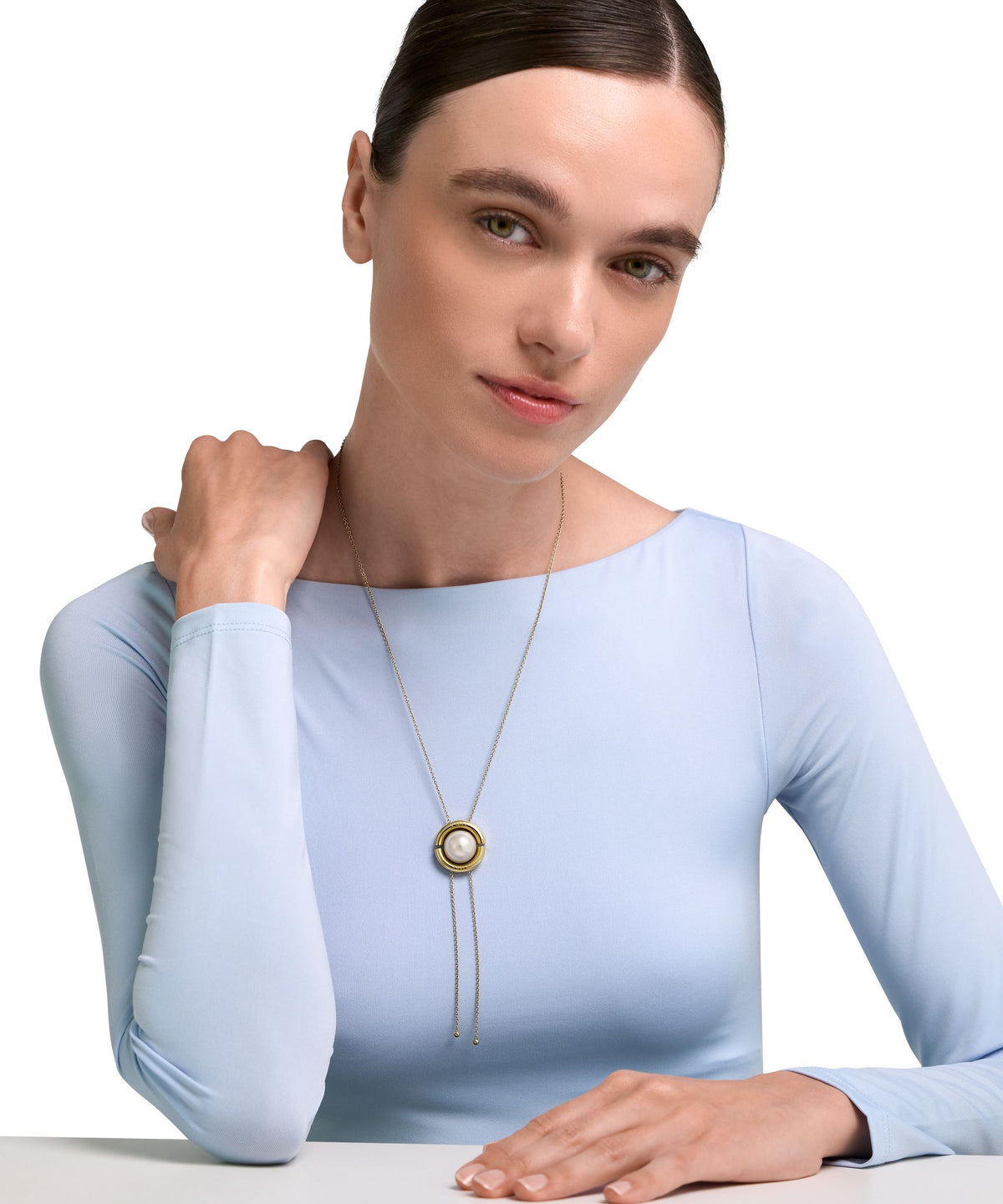 Miasfera Iconic Pearl Gold-Tone Long Necklace