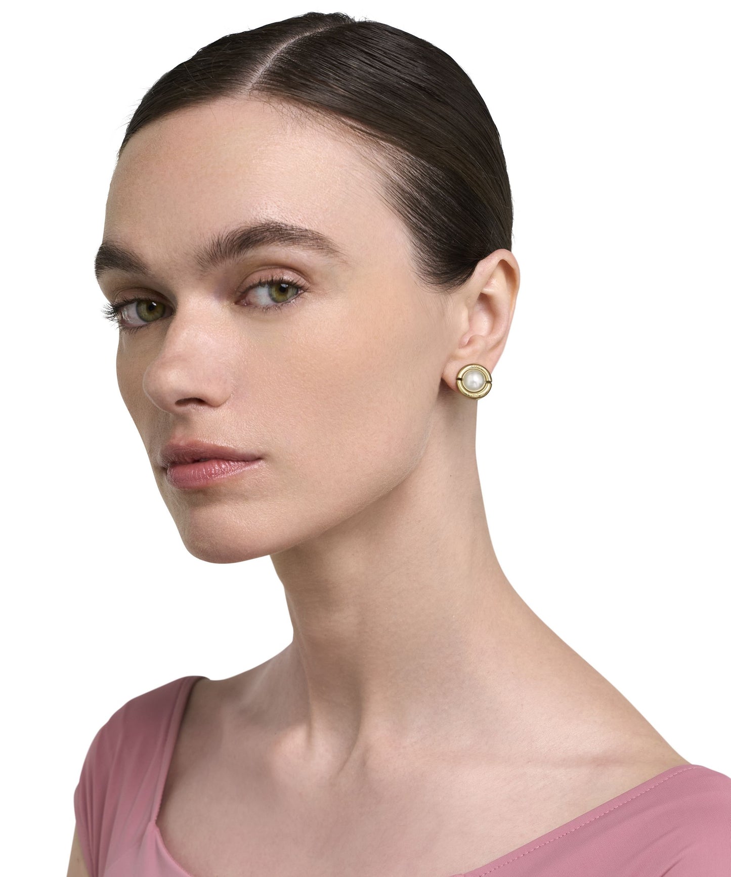 Miasfera Iconic Pearl Gold-Tone Stud Earrings