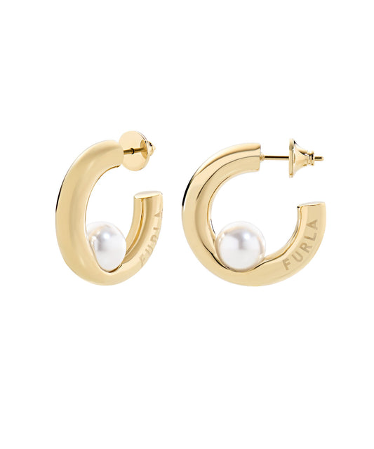 Piercing Pearl Gold-Tone Hoop Earrings