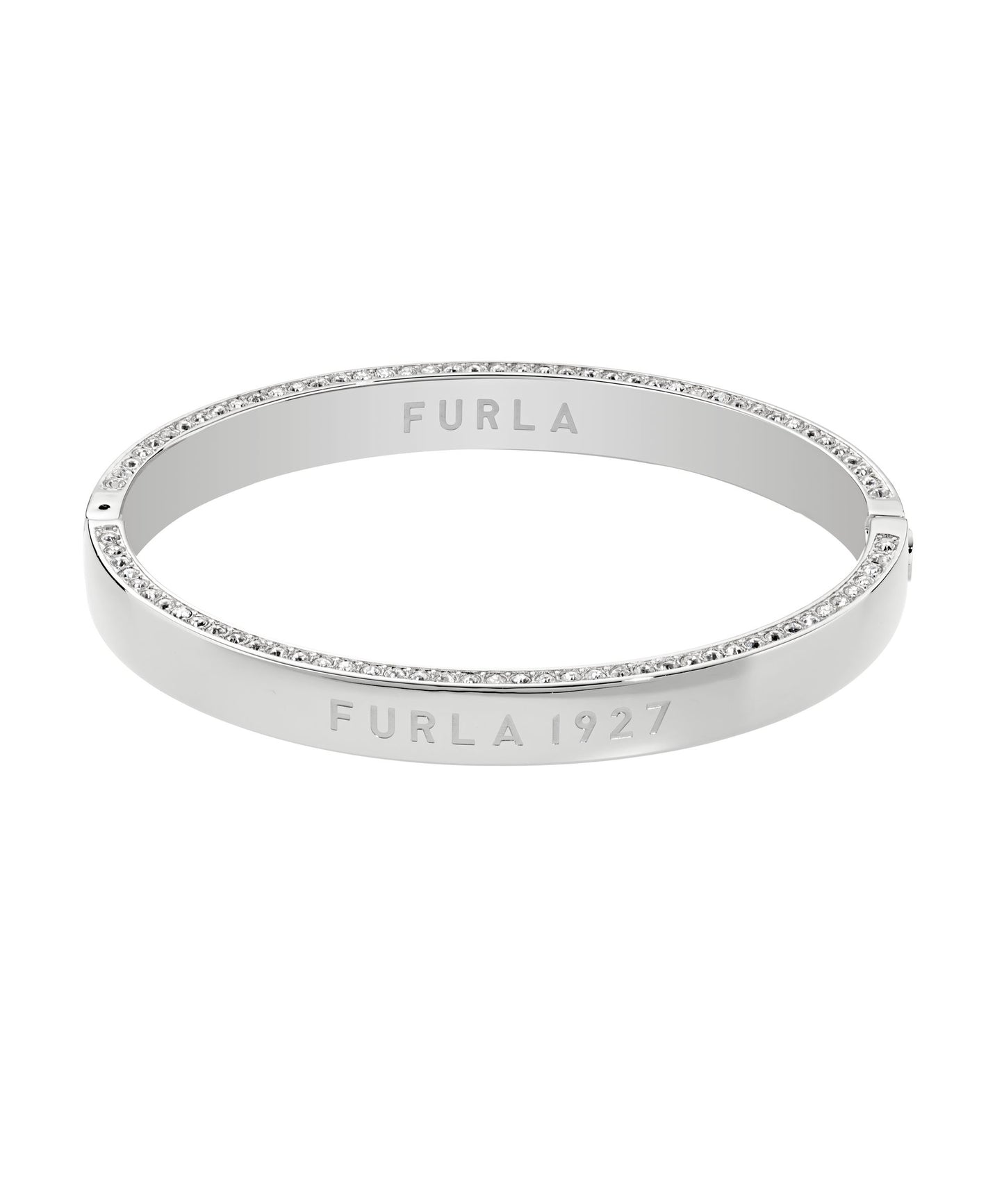 Furla 1927 Crystal Silver-Tone Bangle Bracelet