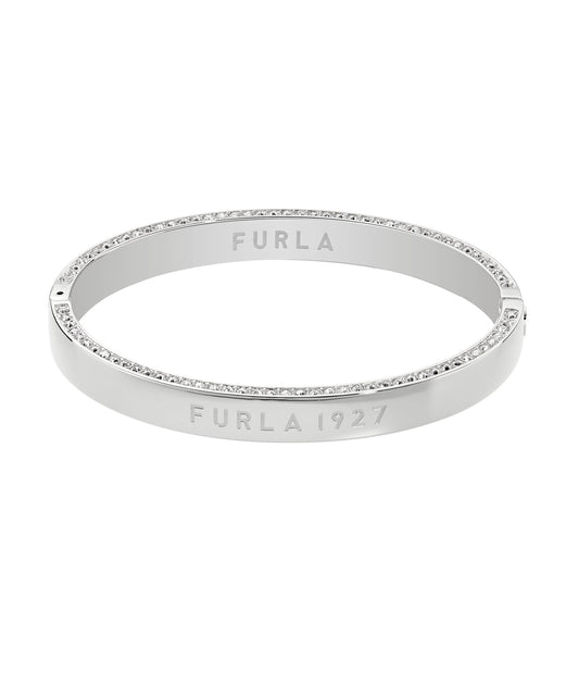 Furla 1927 Crystal Silver-Tone Bangle Bracelet