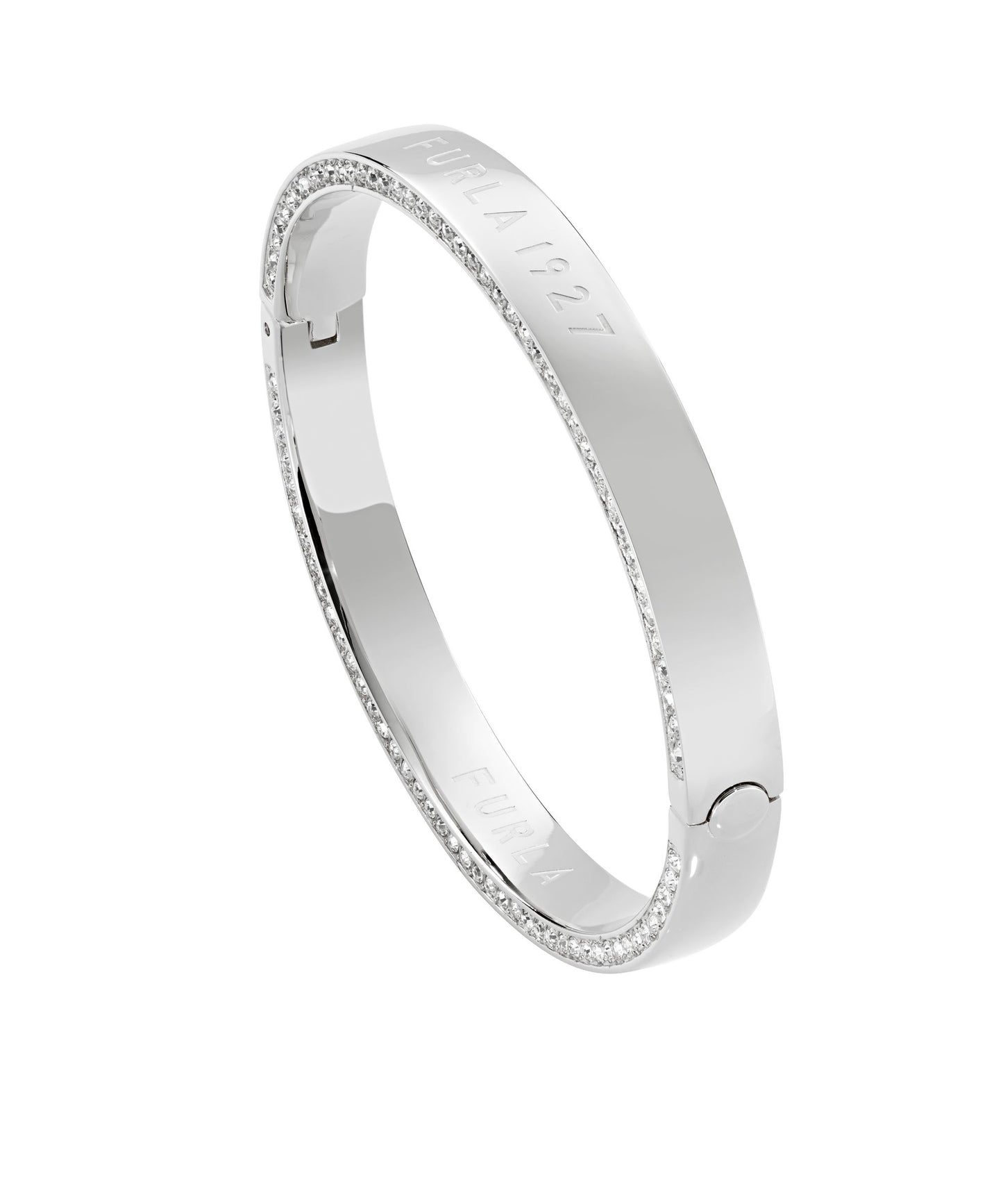 Furla 1927 Crystal Silver-Tone Bangle Bracelet
