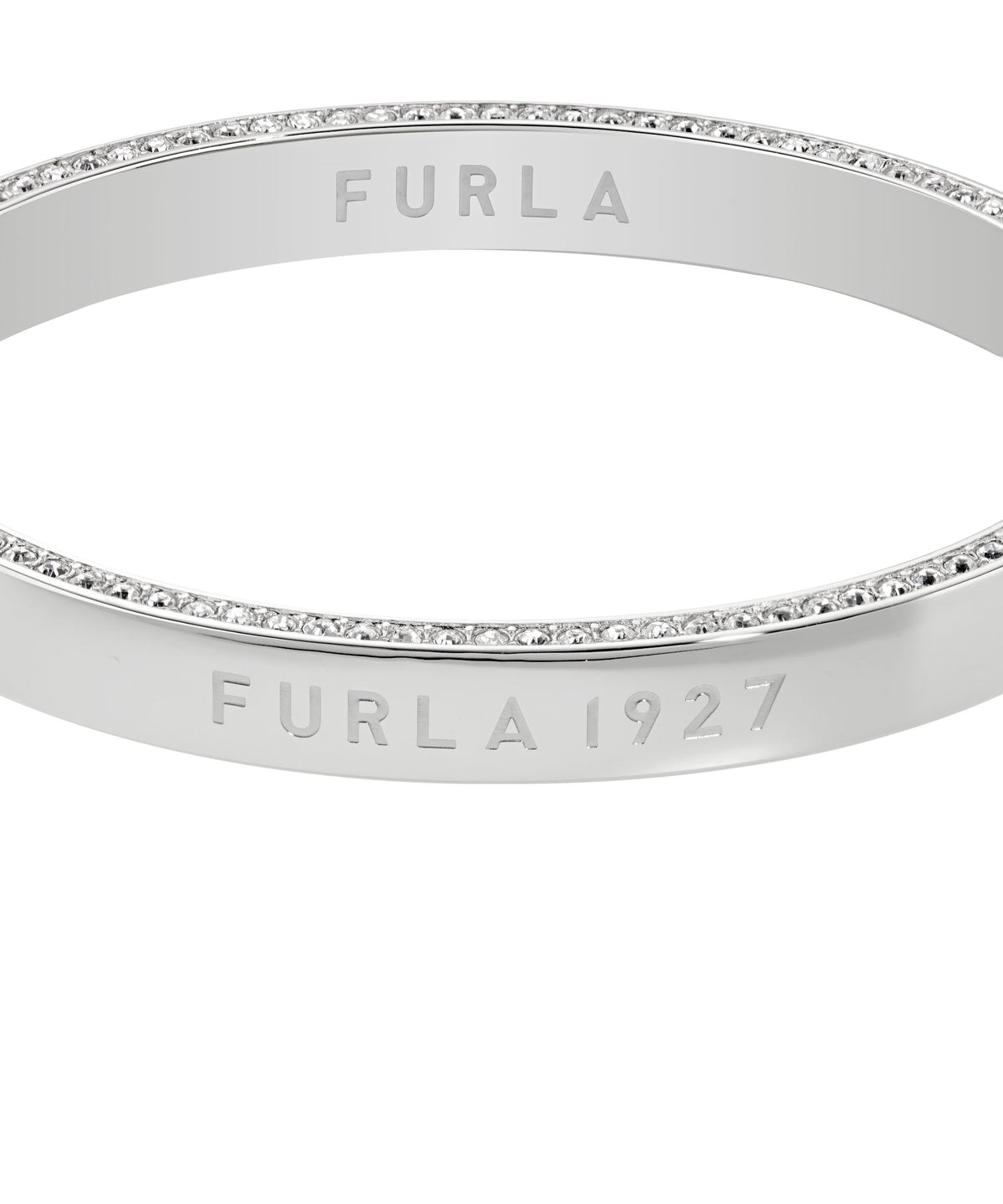 Furla 1927 Crystal Silver-Tone Bangle Bracelet