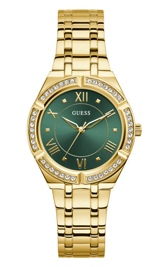 Guess Cosmo Gold & Green Ladies Watch