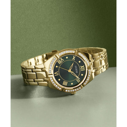 Guess Cosmo Gold & Green Ladies Watch