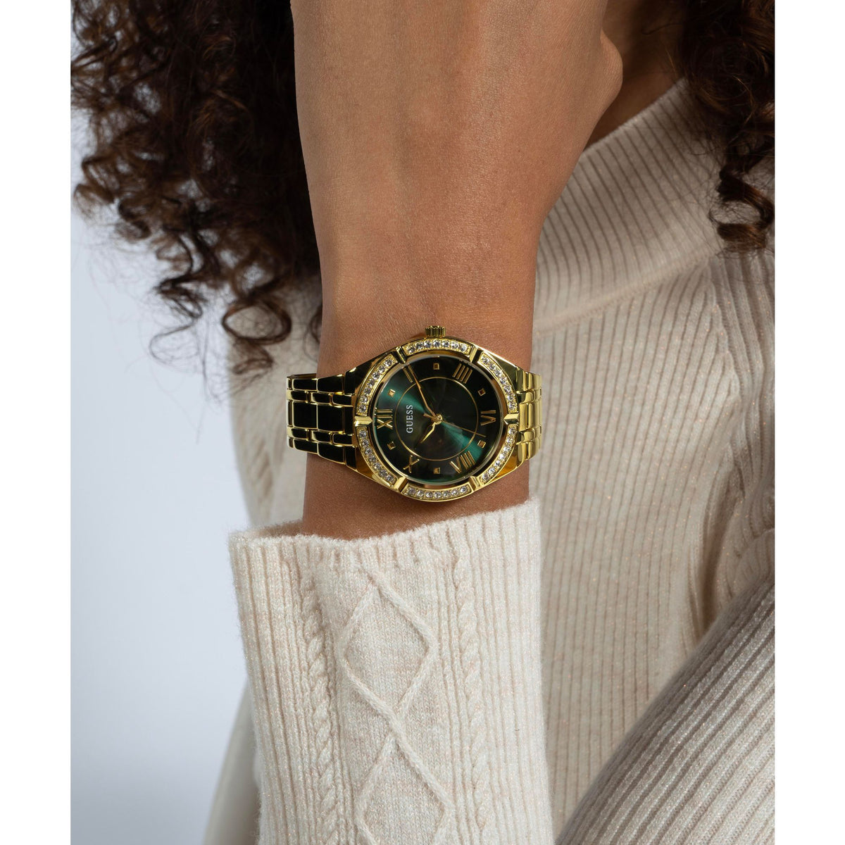 Guess Cosmo Gold & Green Ladies Watch