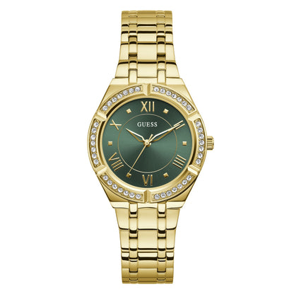 Guess Cosmo Gold & Green Ladies Watch
