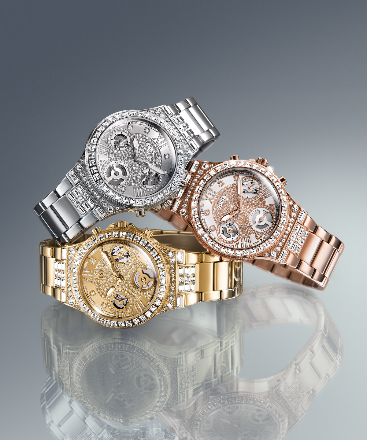 GUESS Ladies Gold Tone Multi-function Watch