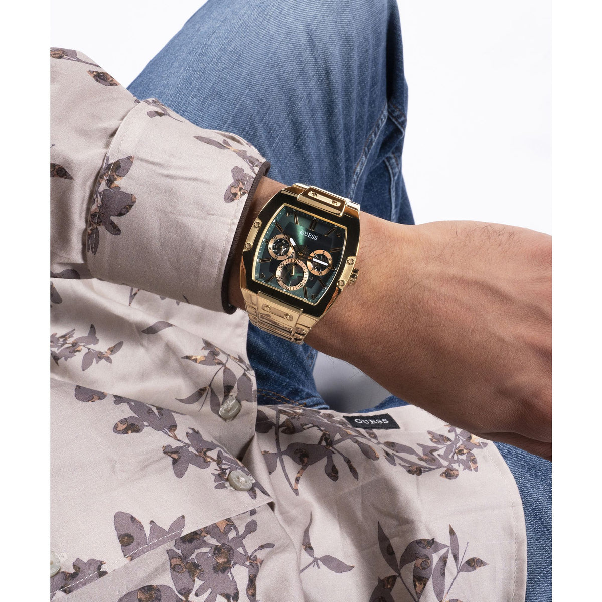 Guess Phoenix Gold Tone & Green