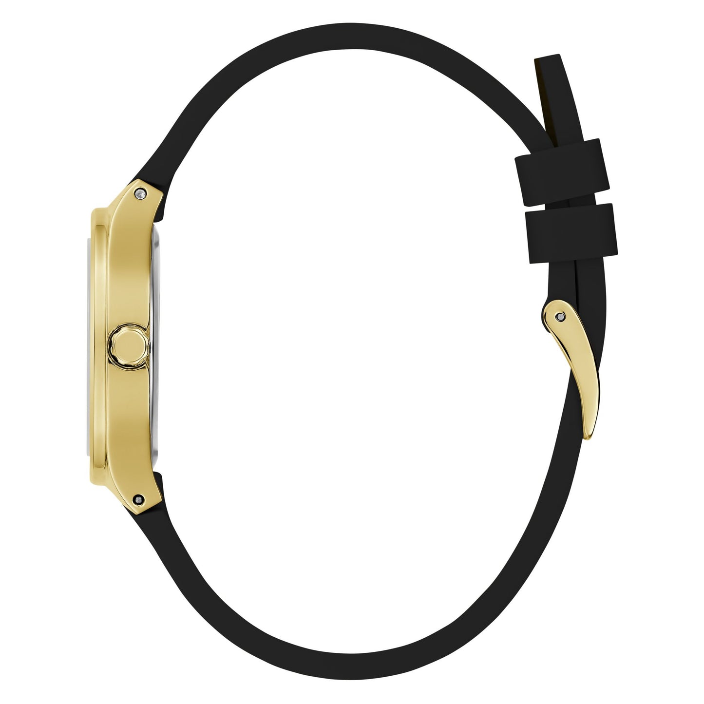 Eve Gold-tone 32mm Green Dial Ladies Watch with Black Silicone Strap