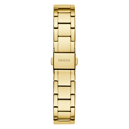 Gold-Tone 30mm White Dial with Crystal Bezel Women's Watch