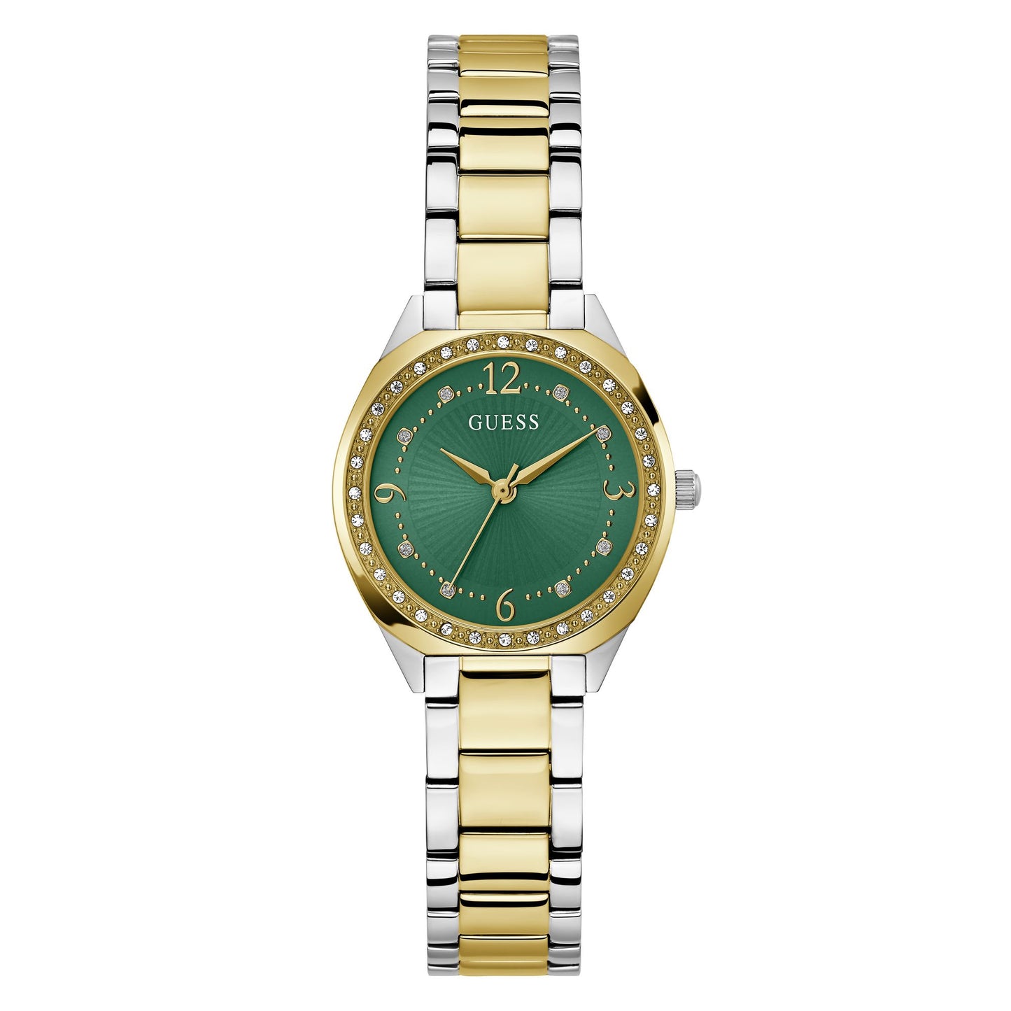 CHARLOTTE Two-Tone 30mm Green Dial with Crystal Bezel Women's Watch