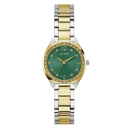 CHARLOTTE Two-Tone 30mm Green Dial with Crystal Bezel Women's Watch