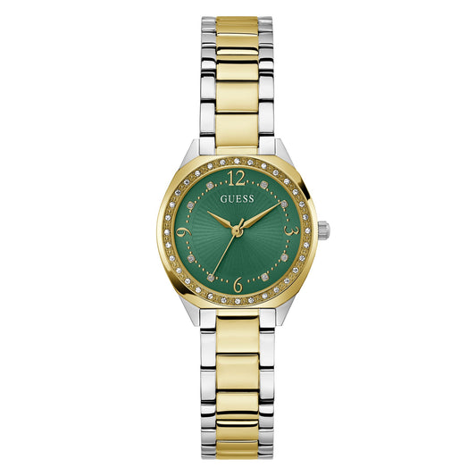CHARLOTTE Two-Tone 30mm Green Dial with Crystal Bezel Women's Watch