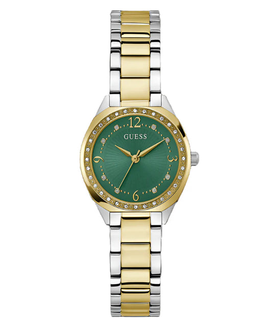 CHARLOTTE Two-Tone 30mm Green Dial with Crystal Bezel Women's Watch