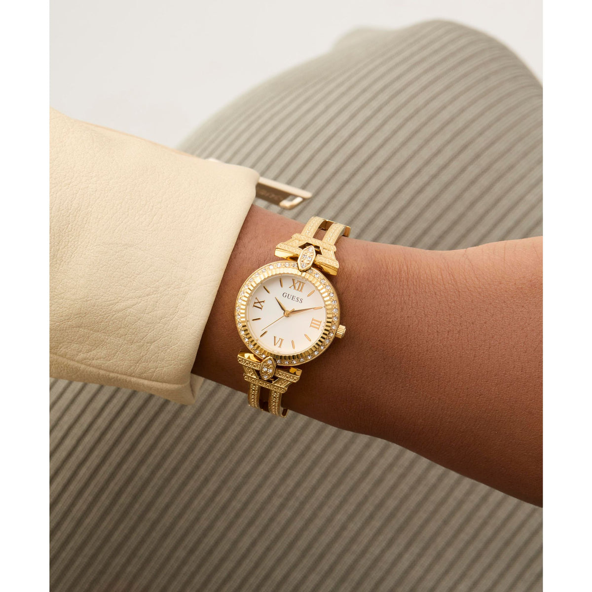 Guess Ladies Gold Tone 28mm Analogue Watch