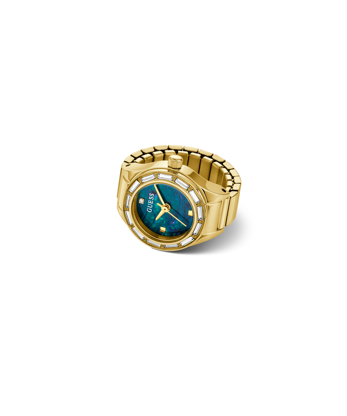 GUESS Ladies Gold-Tone Analogue Ring Watch