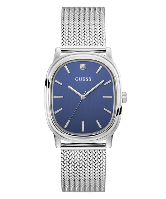 GUESS Mens Silver-Tone Analogue Watch