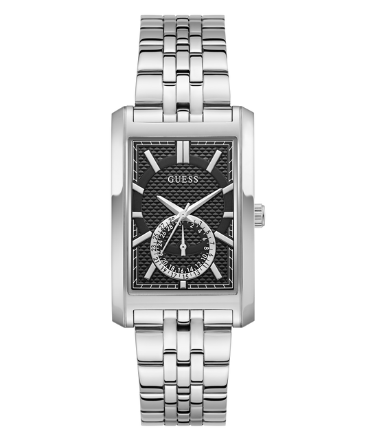GUESS Mens Silver-Tone Analogue Watch