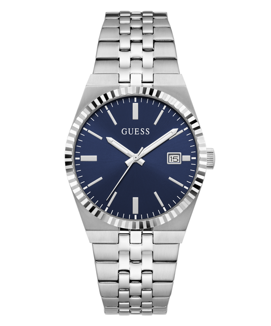 GUESS Mens Silver-Tone Analogue Watch