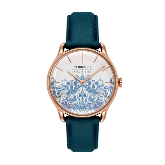 Morris & Co 30mm Blue Strawberry Thief Watch