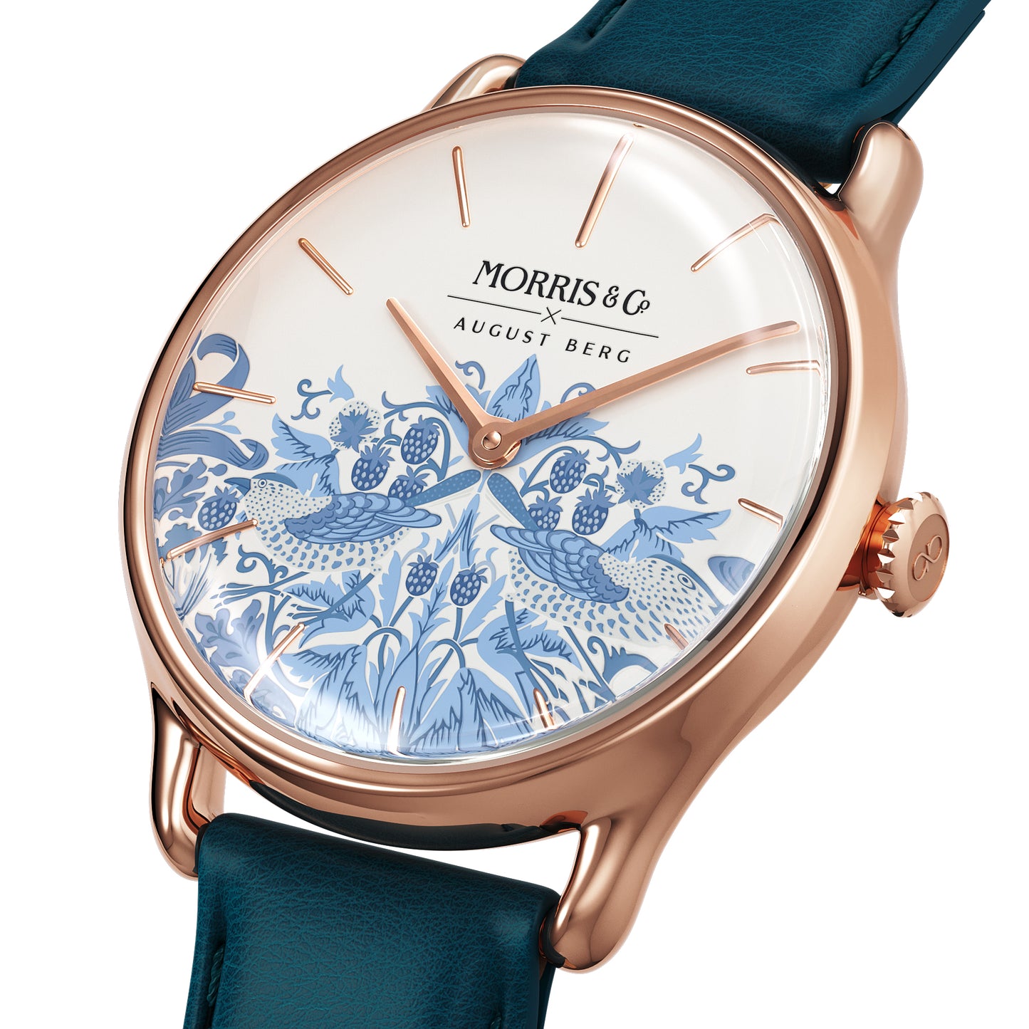 Morris & Co 30mm Blue Strawberry Thief Watch