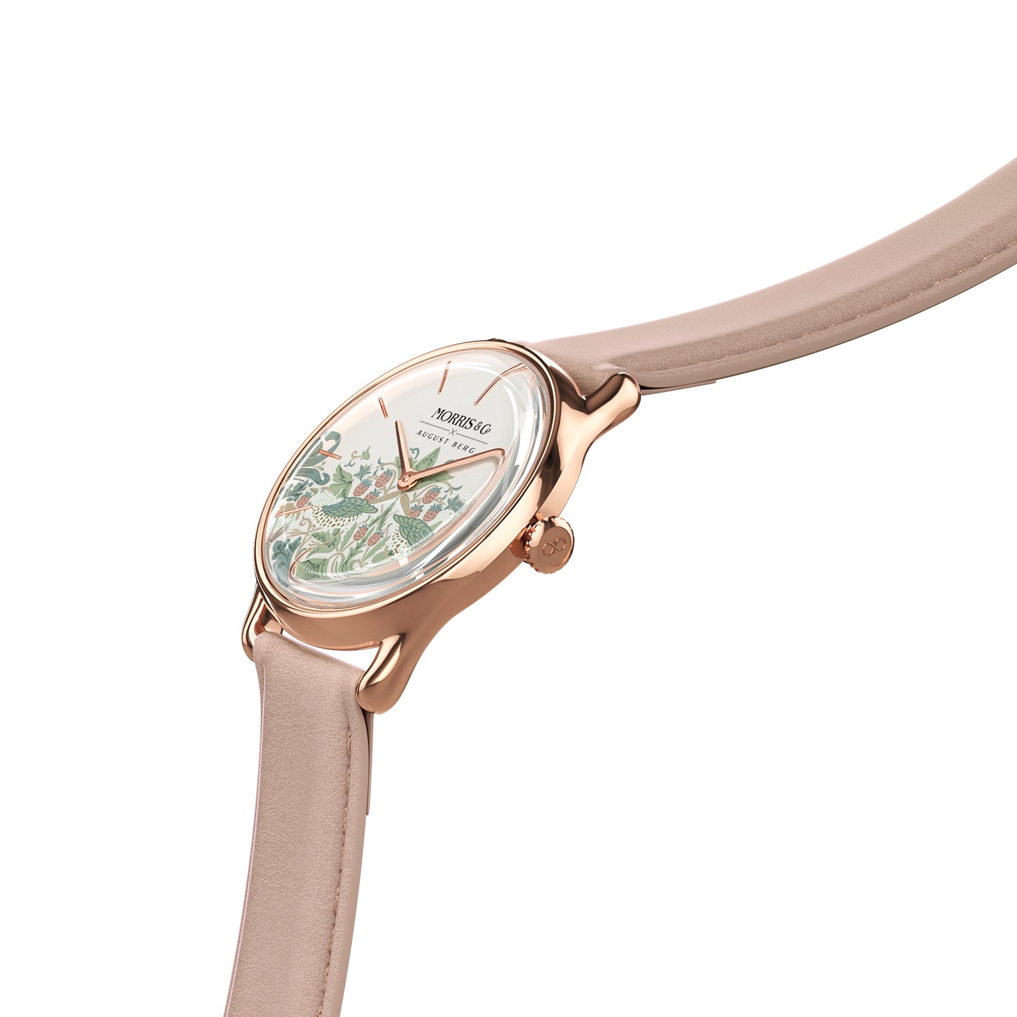 Morris & Co 30mm Pink Strawberry Thief Dusty Watch