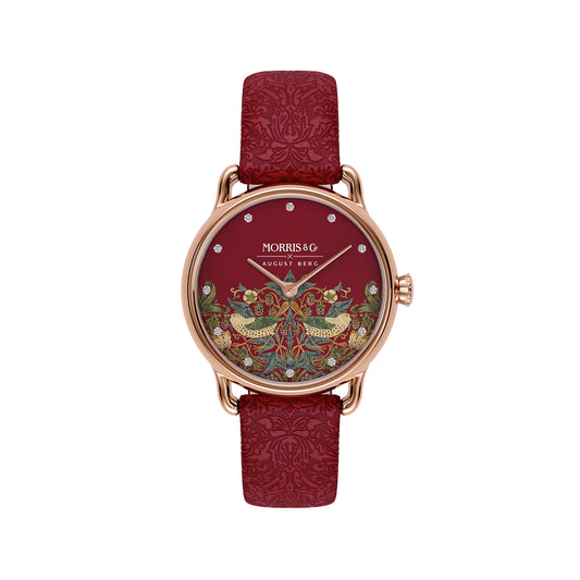 Morris & Co 26mm Crimson Strawberry Thief Watch