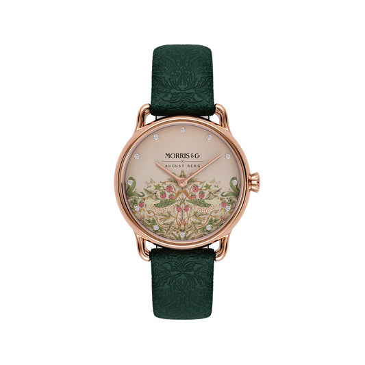 Morris & Co 26mm Fennel Strawberry Thief Watch