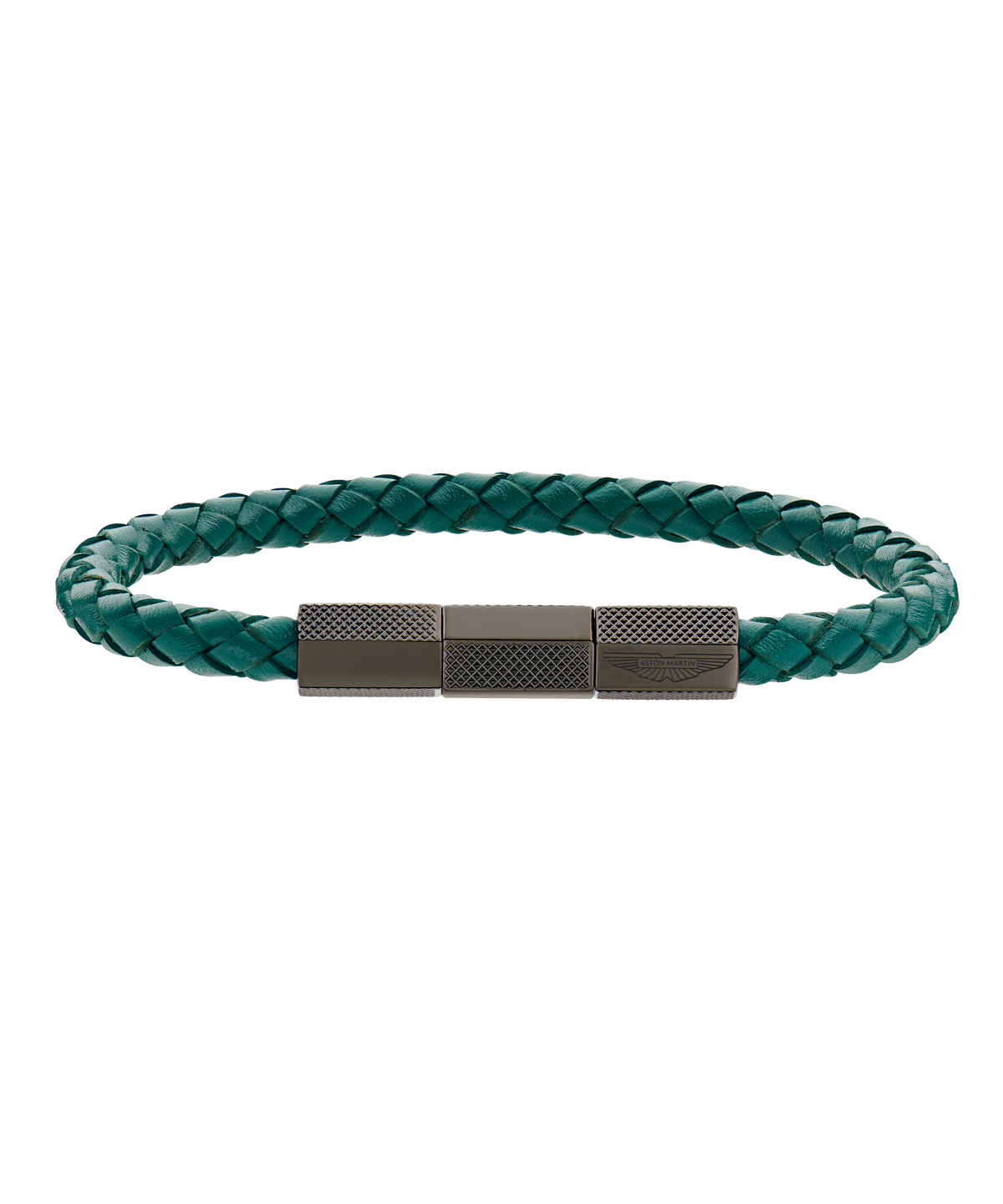 TKS Gun and Podium Green Braided Leather Bracelet