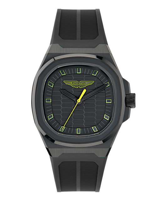 GPQ Black Stainless Steel Black Silicone Watch