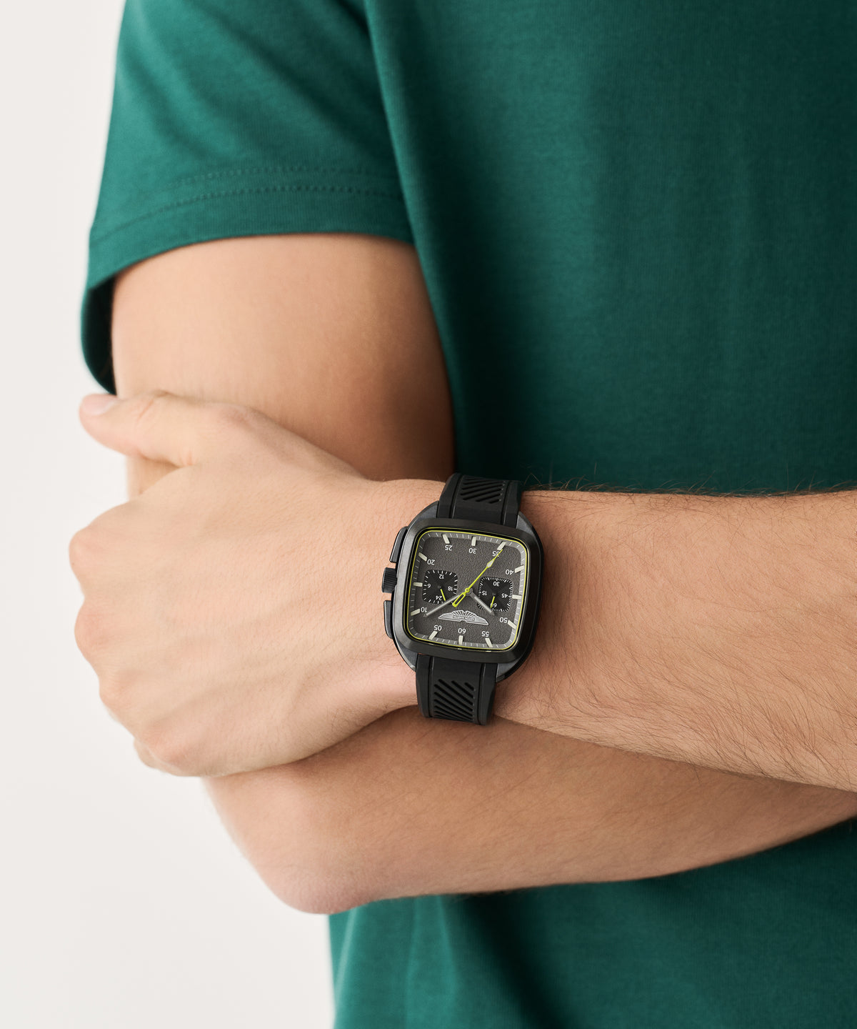 ULT IP Black Silicone Strap Watch