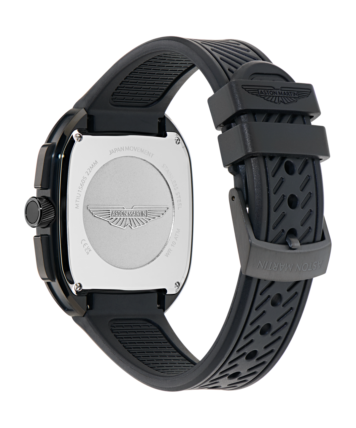 ULT IP Black Silicone Strap Watch