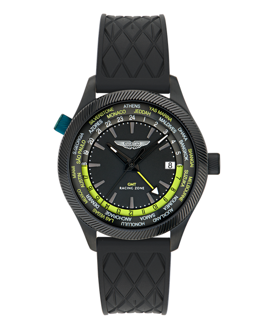 GRZ IP Black Stainless Steel Black Silicone Watch