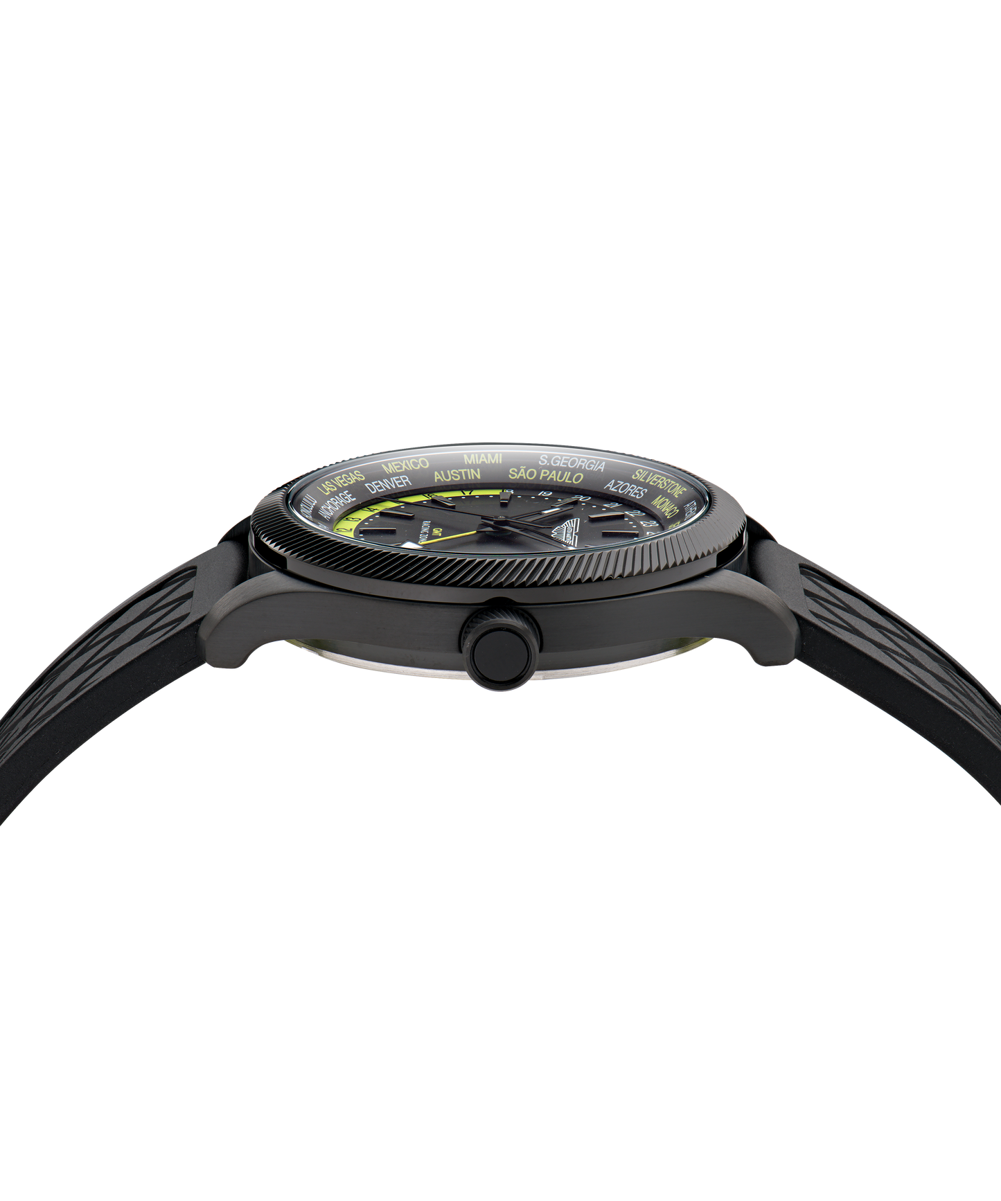 GRZ IP Black Stainless Steel Black Silicone Watch