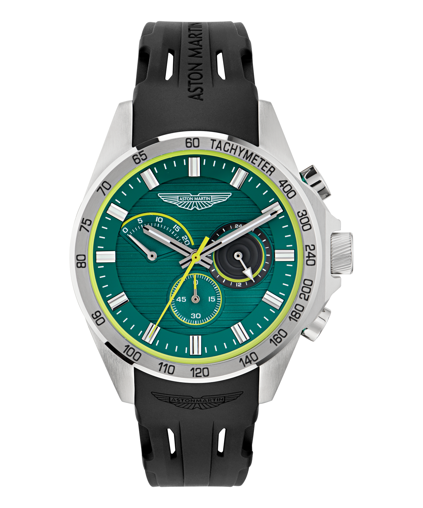 HDL Podium Green Black Silicone Strap Watch