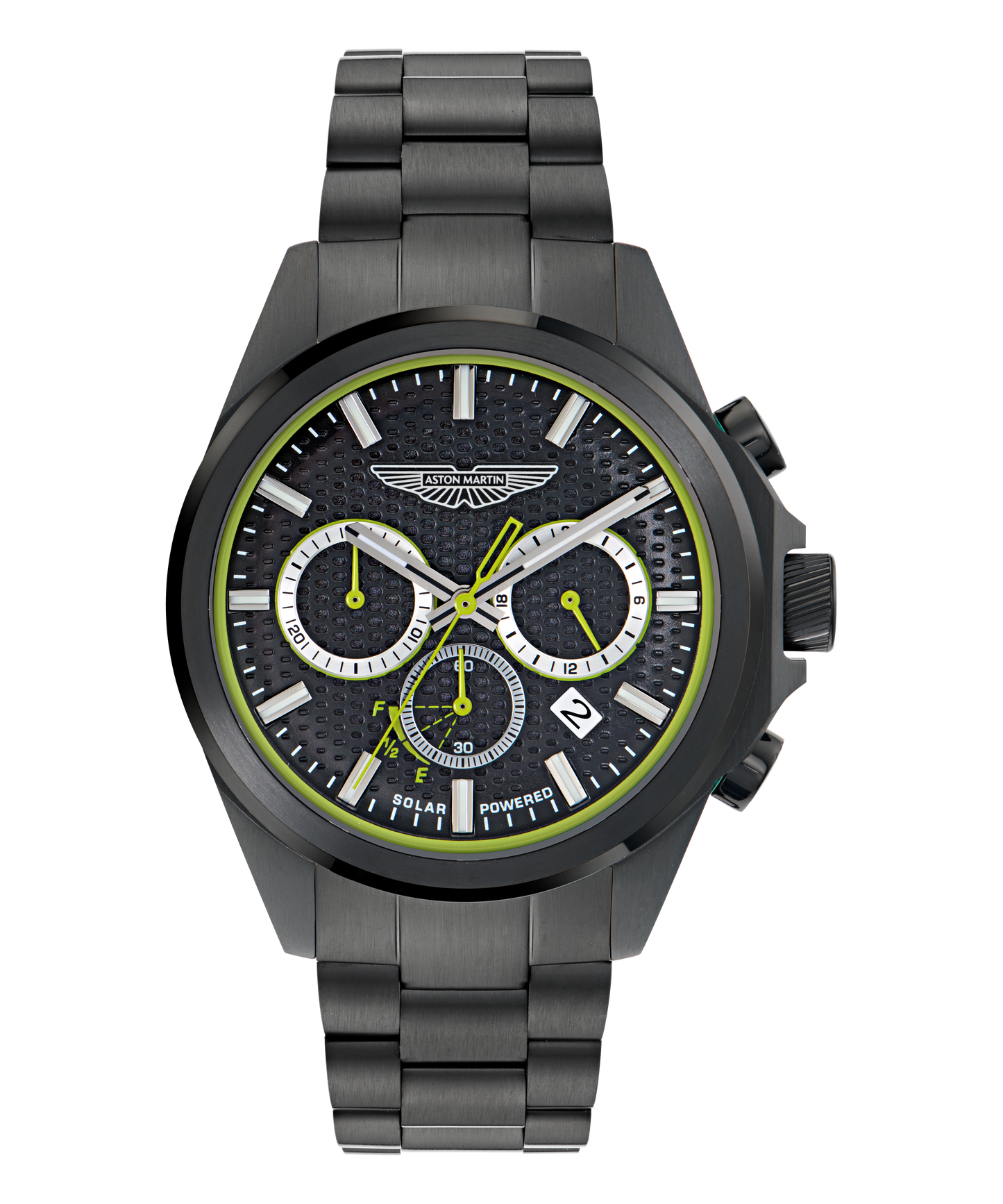HLC Chronograph Solar IP Black Stainless Steel Bracelet Watch