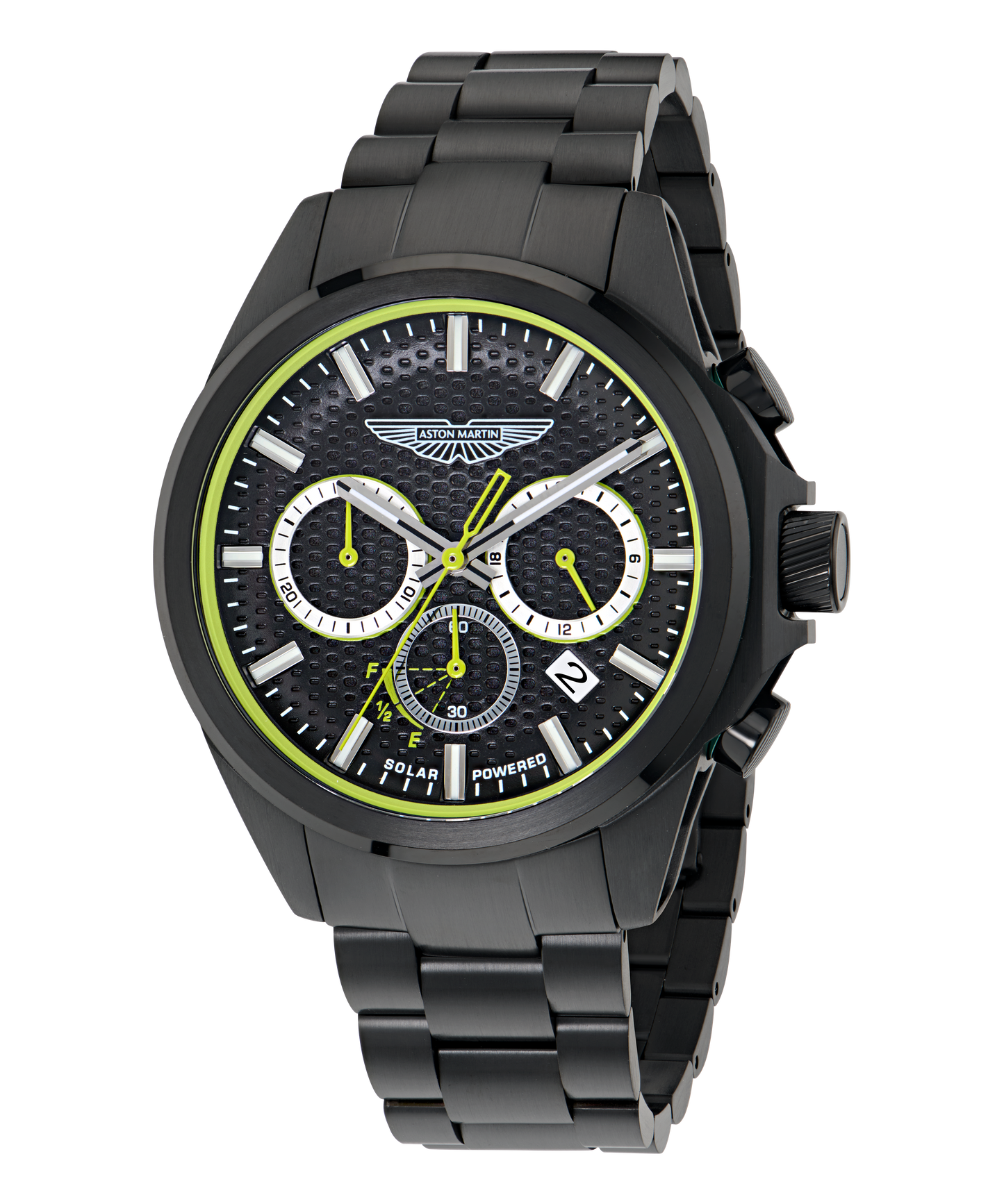 HLC Chronograph Solar IP Black Stainless Steel Bracelet Watch